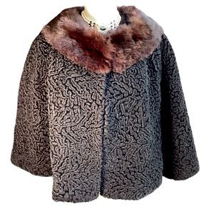 Vintage Persian Lamb & Mink Collar Jacket. FC
